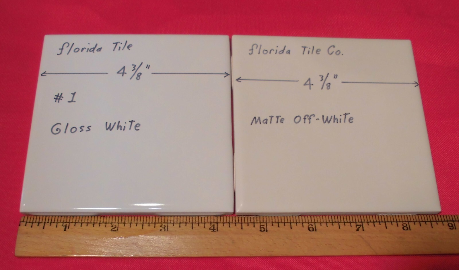 1 pc. Off-White Matte Ceramic Tile: 4-3/8″ by Florida Tile Co. New Old Stock