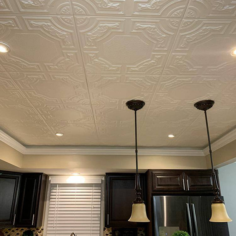 Evergreen 1.6 Ft. X 1.6 Ft. Glue up Foam Ceiling Tile in Plain White (21.6 Sq. F