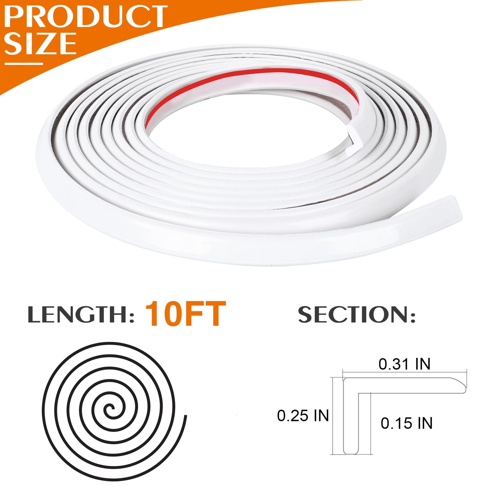 Kikerike Peel and Stick Tile Edge Trim 10Ft L-Shape Outside Corner Molding Vinyl