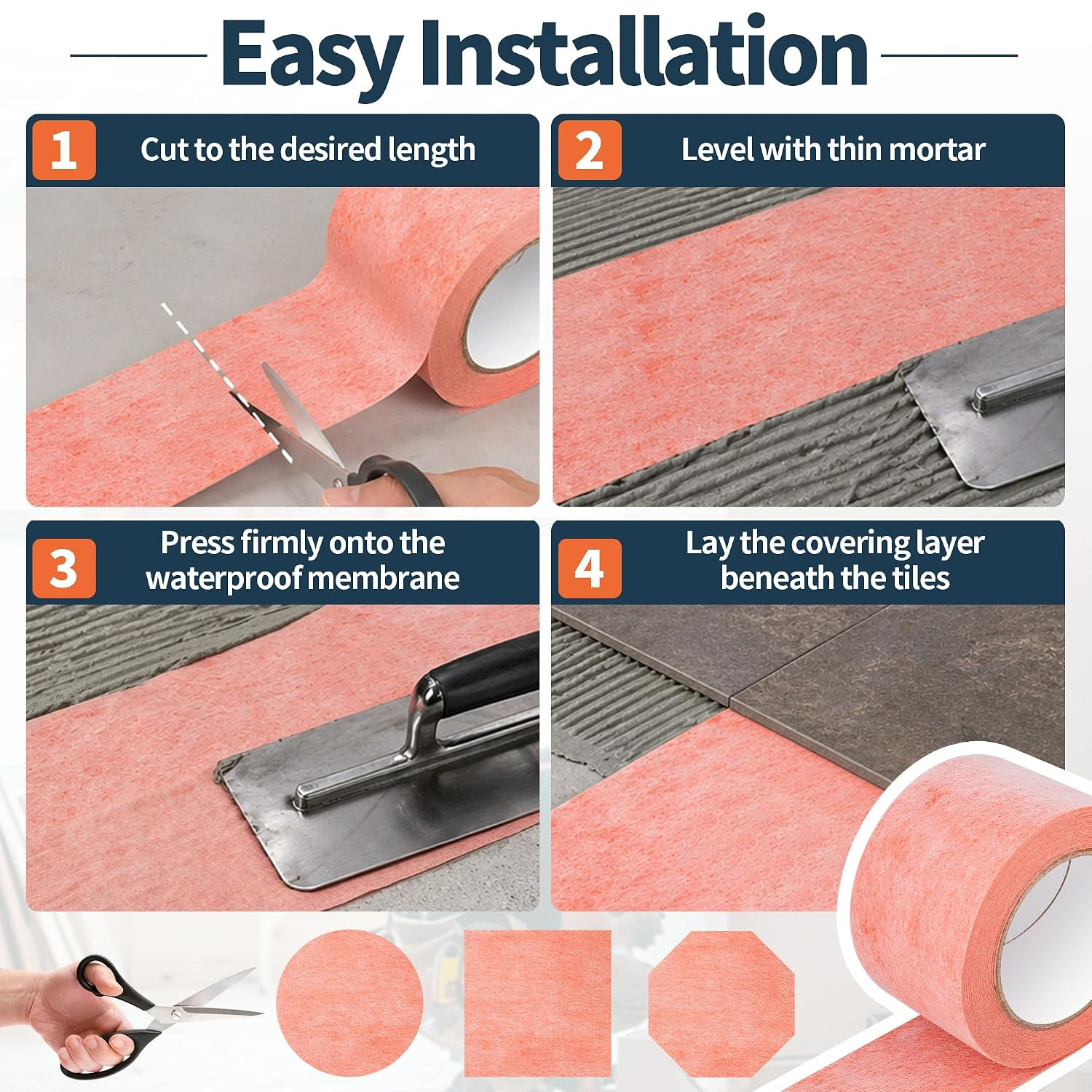 Waterproofing Membrane Band,3 in X 33Ft, 24 Mil Underlayment