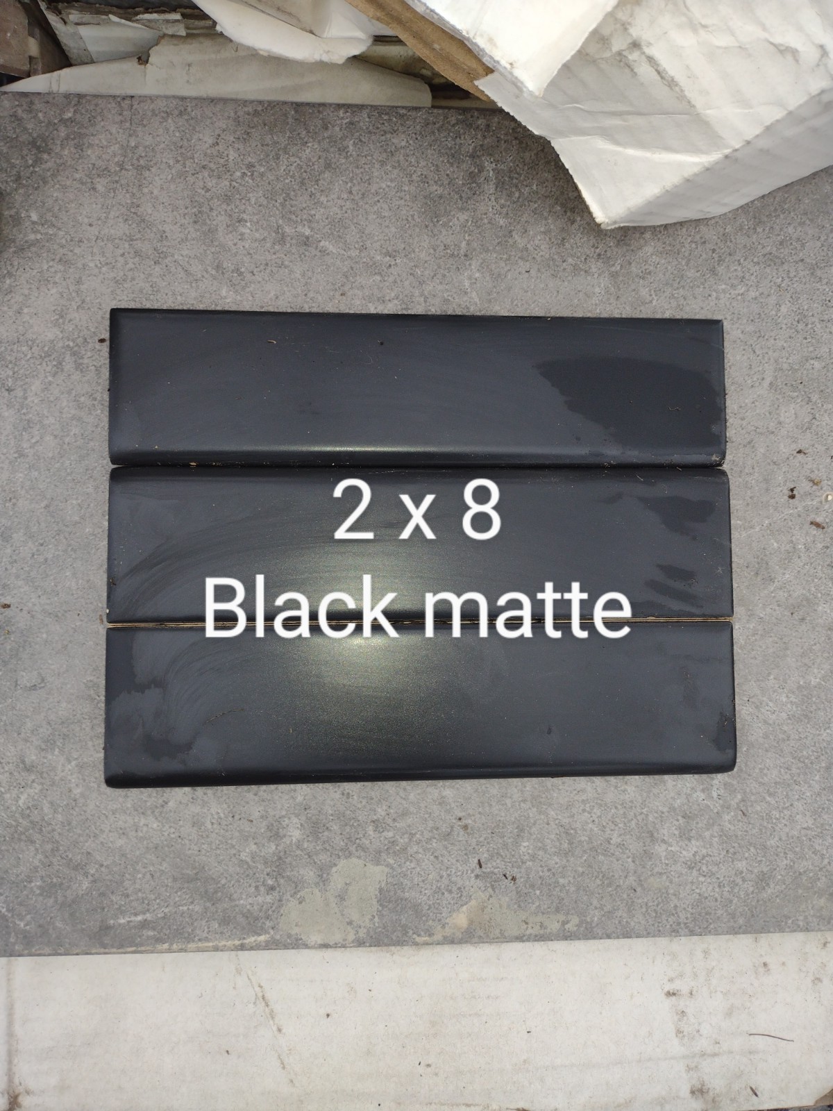 20 Tiles (2.5 ft²) – Matte Black 2″ x 8″ Ceramic Subway Tile..Vintage/Retro