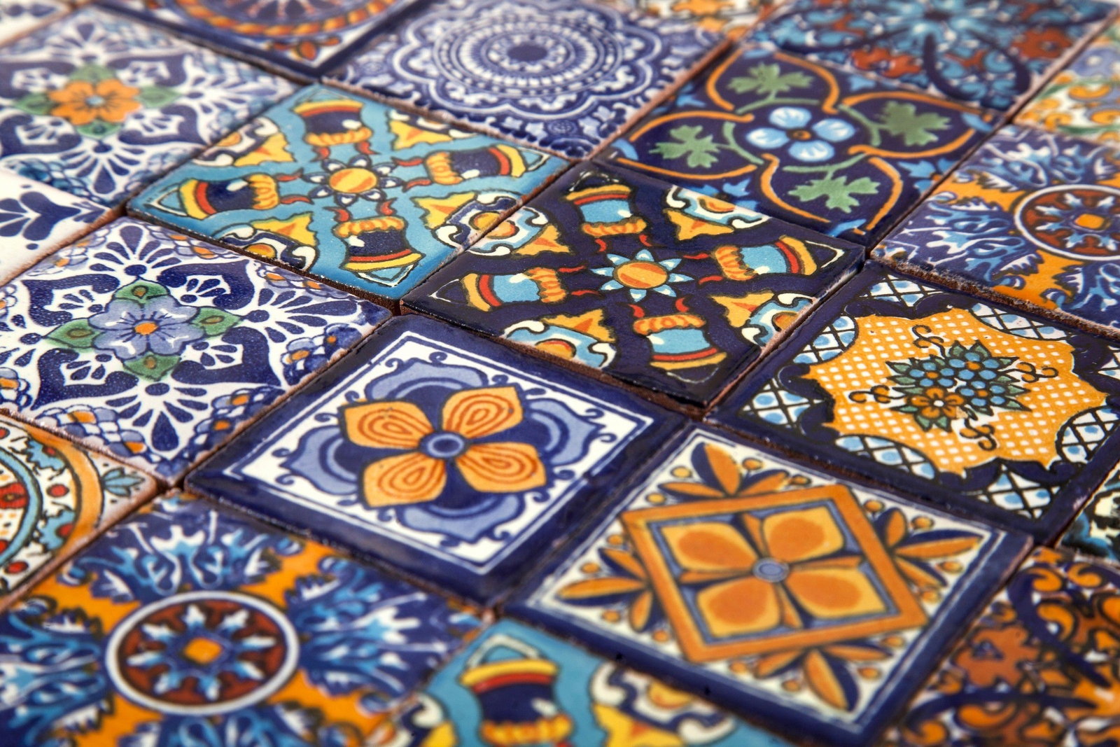 120 Mexican Ceramic Tiles 2×2 in Talavera Decoration Mosaic for Bathroom -Tonito