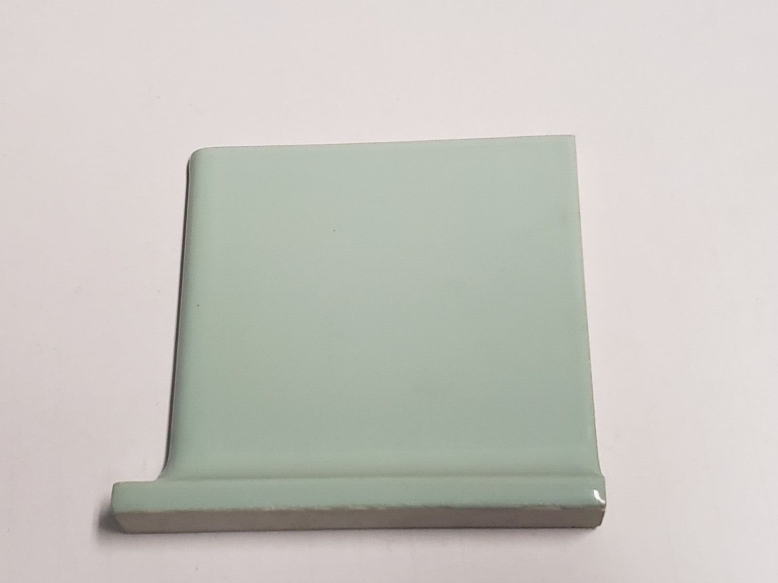 Vtg. TILECREST Ceramic Tile Corner Base Bullnose Lt. Green Mint NEW NOS V2