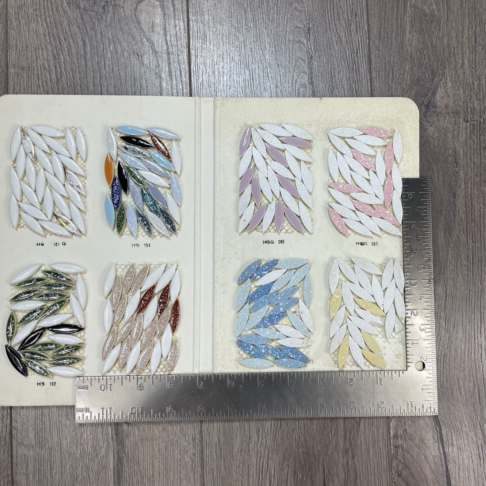 Vintage Mosaic Tile Salesmen Sample Book Tiles Floral Petal Leak-like Pattern