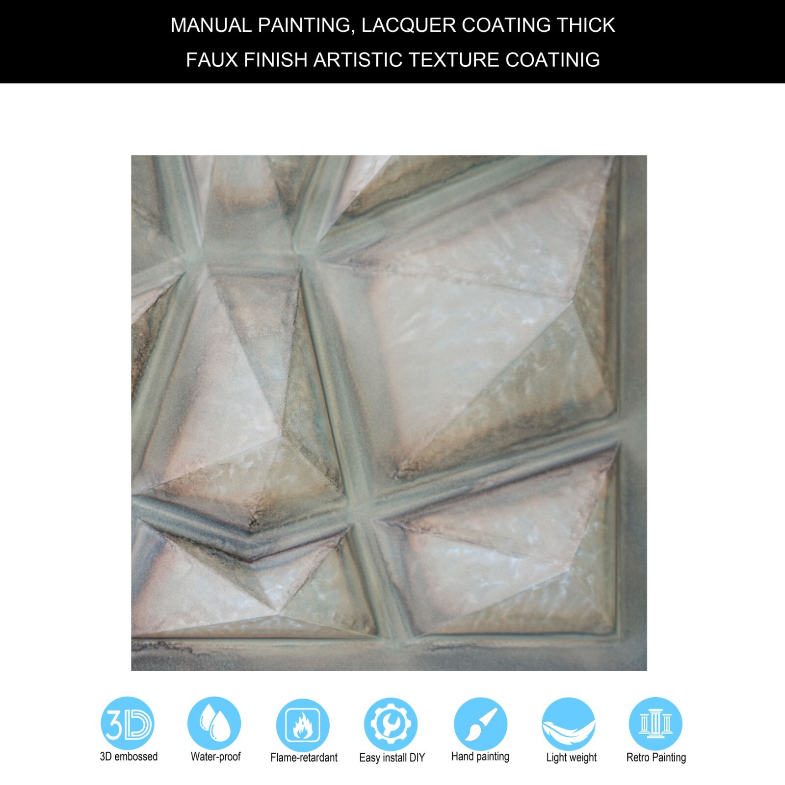 Decorative Fancy Tiles Aged Artwork Panels PLM101 Washed brown 10pcs PAINTSDECOR