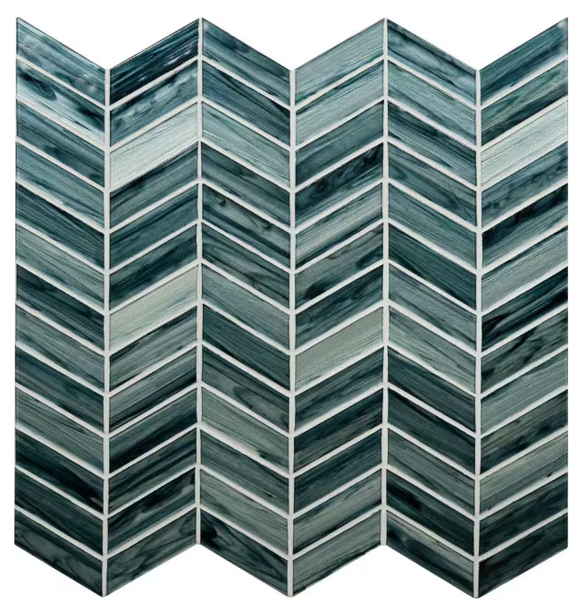 Midnight Blue Ombre 4 in. x 4 in. Matte Glass Mesh-Mounted Mosaic Tile