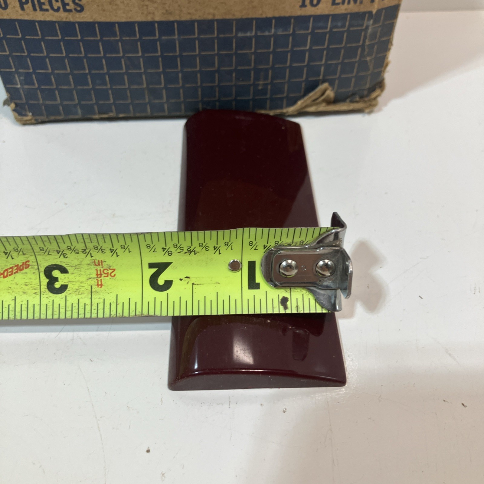 25. Vintage Burgandy / Red Plastic Wall Tiles 4 1/4″ NOS