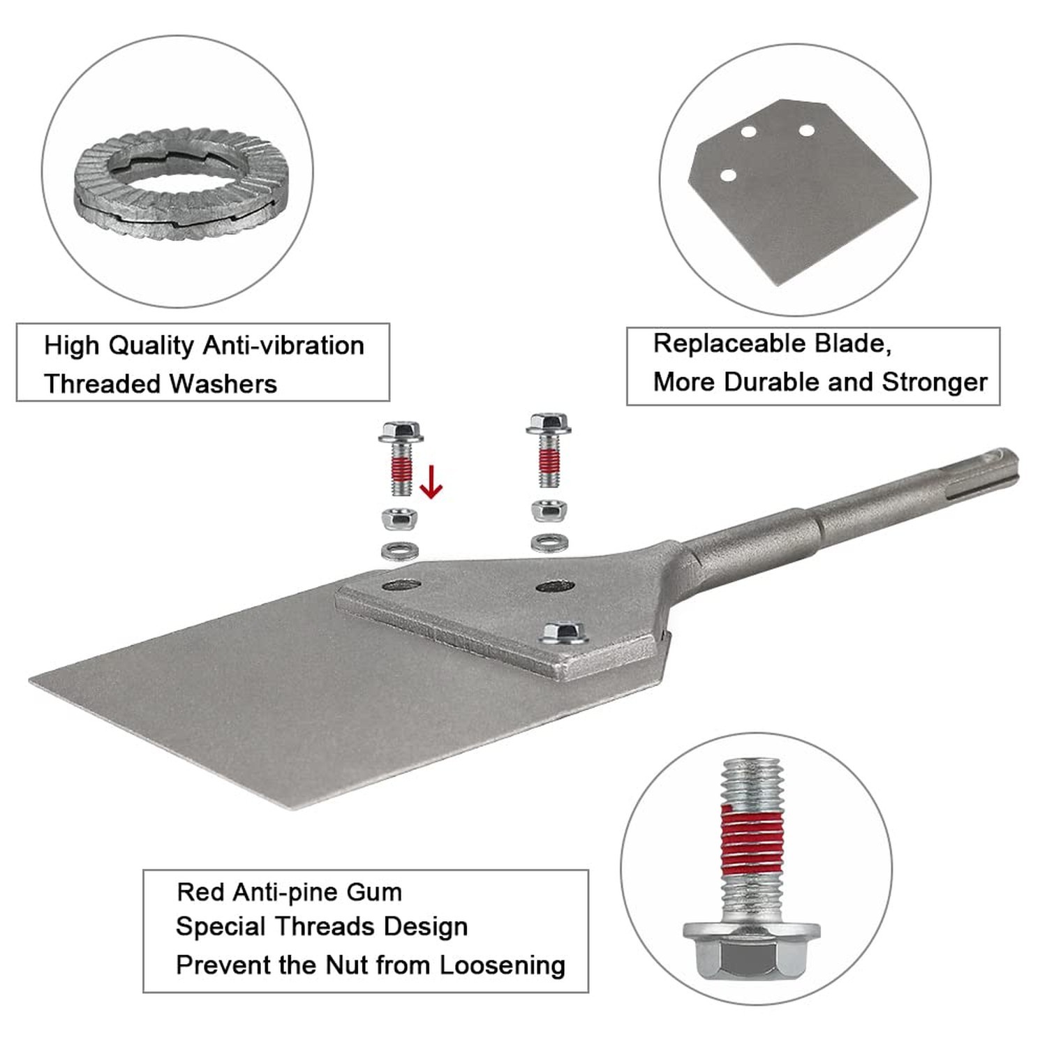SDS Plus Floor Scraper 4″ x 10″, Thinset Removal Bit Tile Removal Chisel Tool…