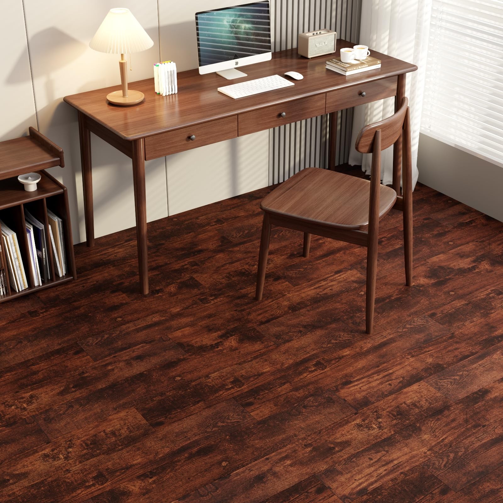 54 Sq. Ft Floor Tiles Peel and Stick Vinyl Floor 36 x 6 inch Luxury Self Adhe…