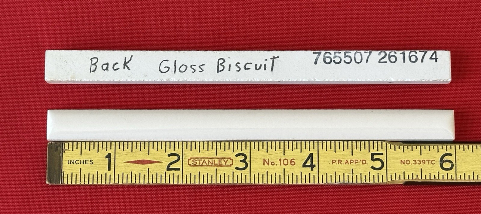 1 pc. Gloss Biscuit Color: Ceramic-Pencil – Liner – Sizzle – Tile, 6″ X 7/16″