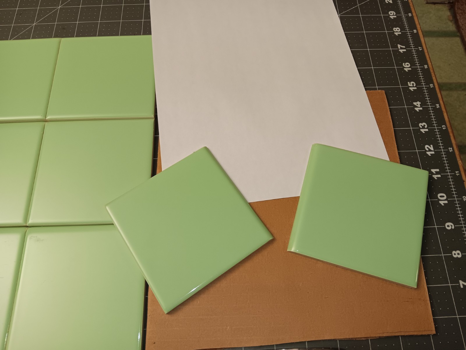 12 pc. Danto Japan Vintage Ceramic Tile JADITE Bullnose Bathroom NOS