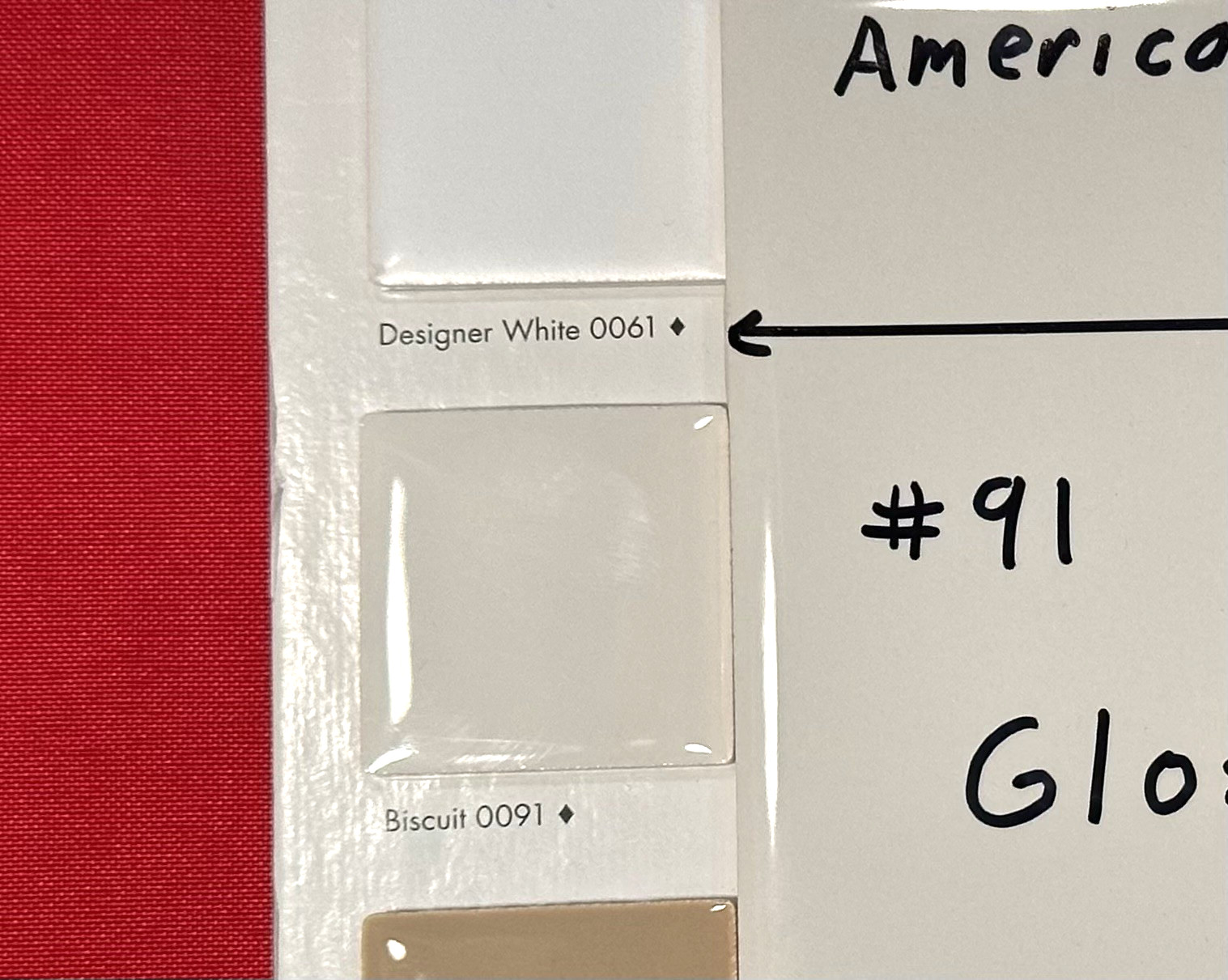 1 pc. 6″ X 6″ Gloss Biscuit: 6″ X 6″ Ceramic Tile #91 by American Olean, NEW