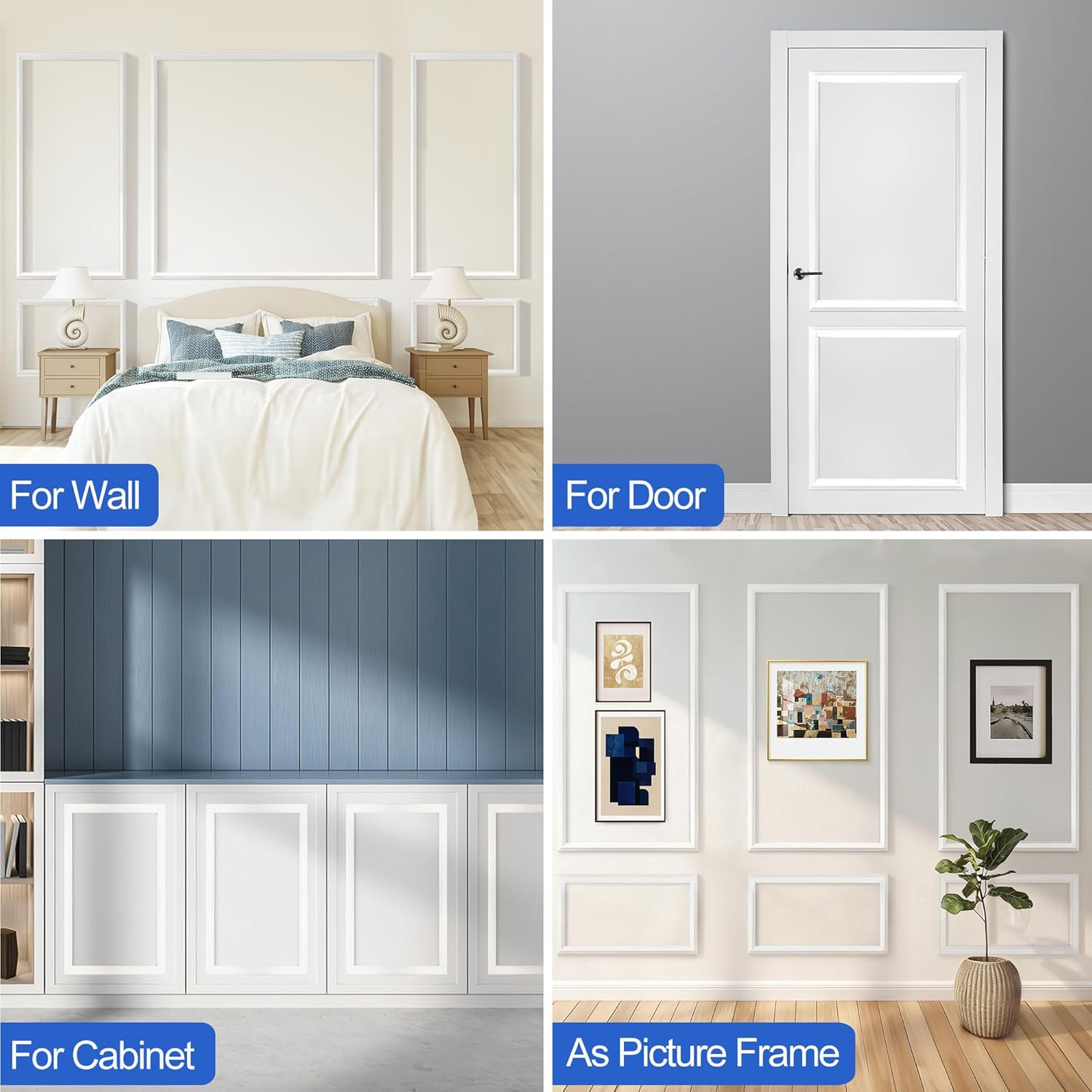 Peel and Stick 3D Wall Molding Kit – 34 Pre-Cut Panels for Easy Decor