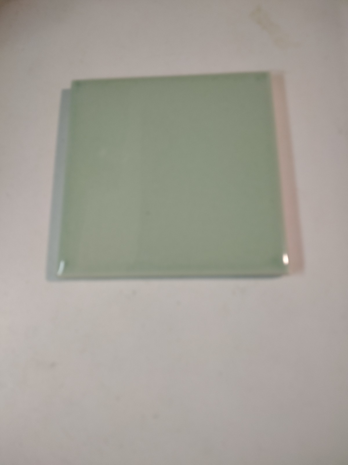 1 Tile Mosaic USA 4-3/8″ Gloss Seafoam Pale Green Ceramic Wall 1950 Vtg MCM