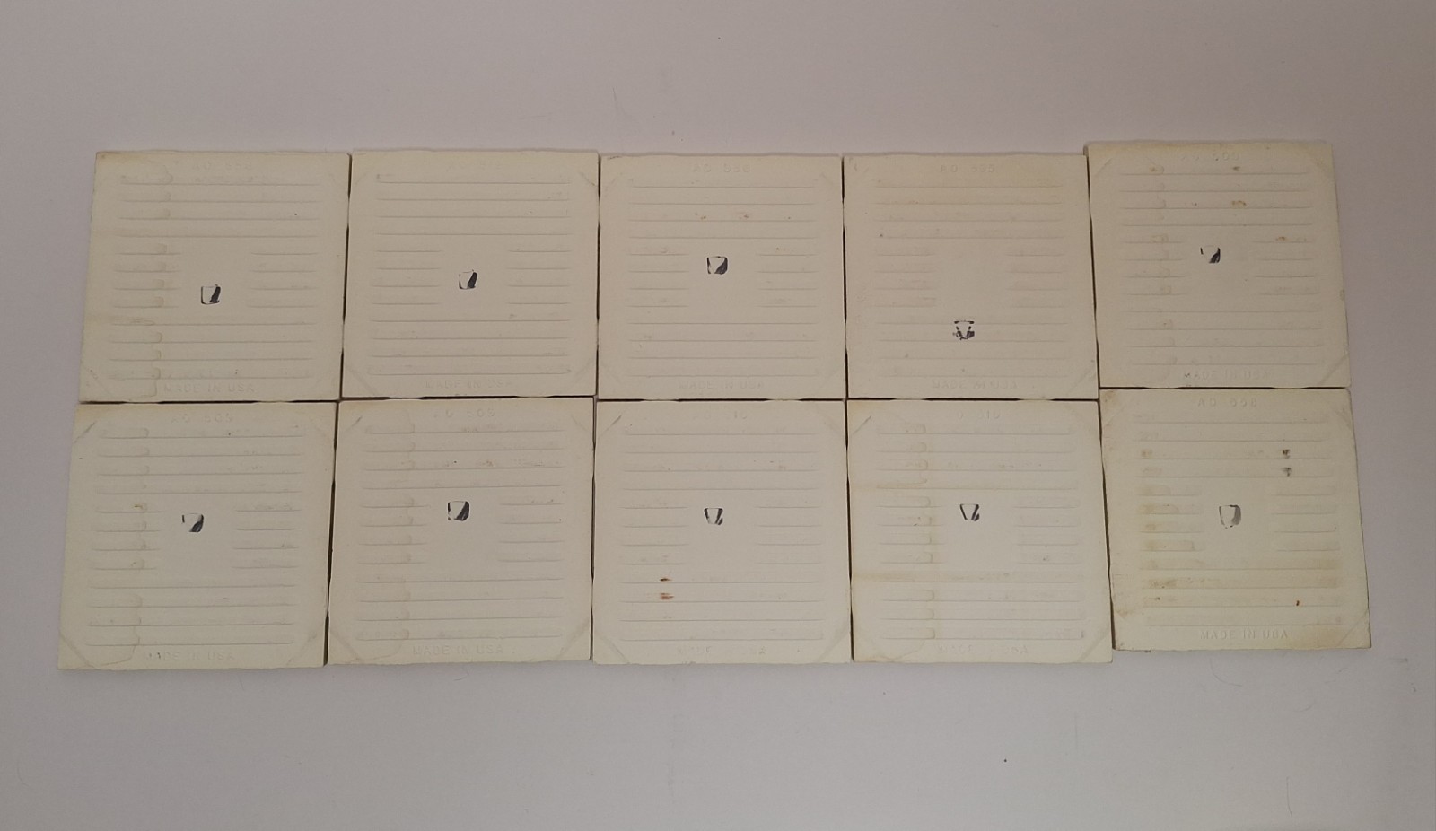 10 VTG American Olean 4-1/4″ Scored 9ths Tile Crystalline Avocado Green #377 NOS