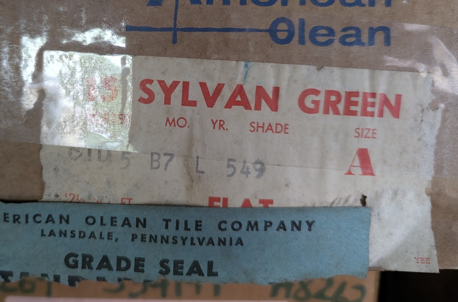2 pieces 4 1/4″ Ceramic Tile #15 Sylvan Green New American Olean Tile