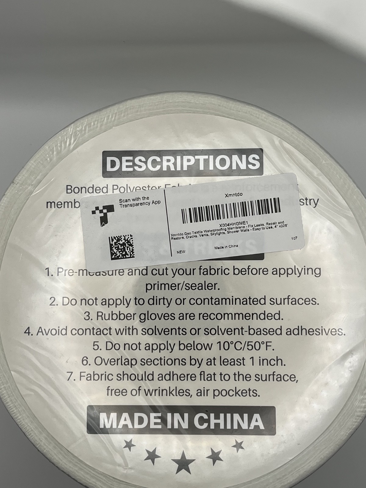 NEW Imntdo 4 Inch X 328 Ft Waterproofing Membrane Fabric, Fracture Resistant