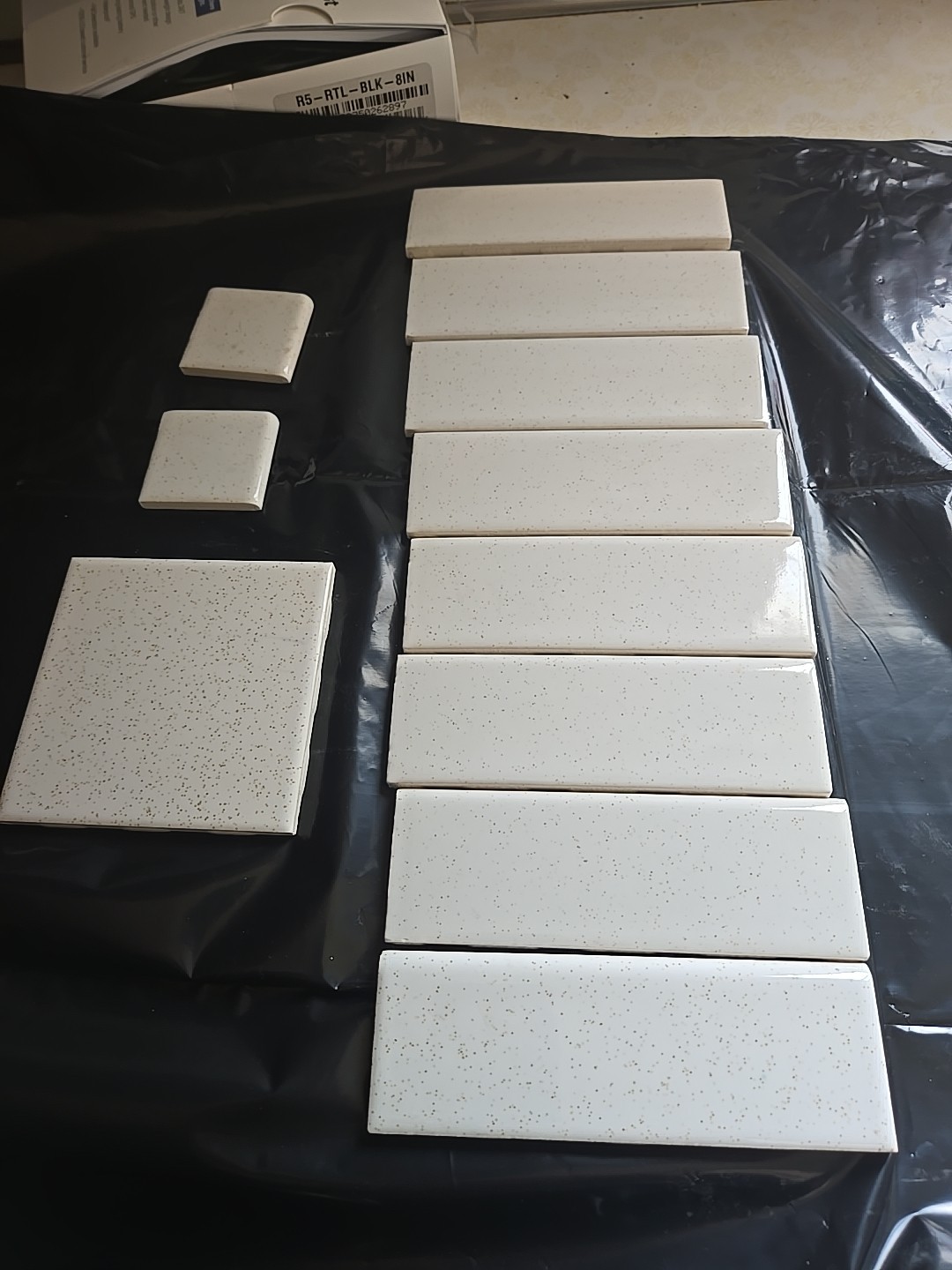 17..new GOLD DUST 4.25X4.25…tiles And 8.NEW GOLD DUST 2X6. AND 2 CORNER PIECES