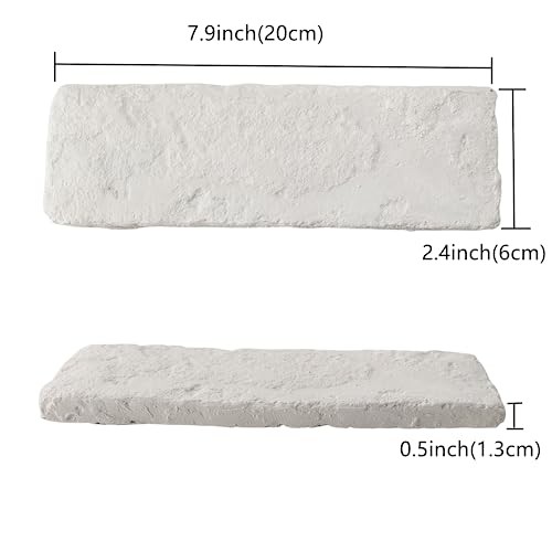 40 Pcs White Thin Brick Veneers, 2.4″ x 7.9″ Wall Brick, 3D Faux Brick for