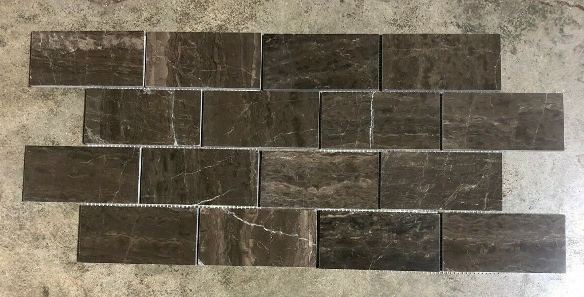 Tile Emperador Dark Marble Remodel Stone About 3×6 SAMPLE PIECE TS-38