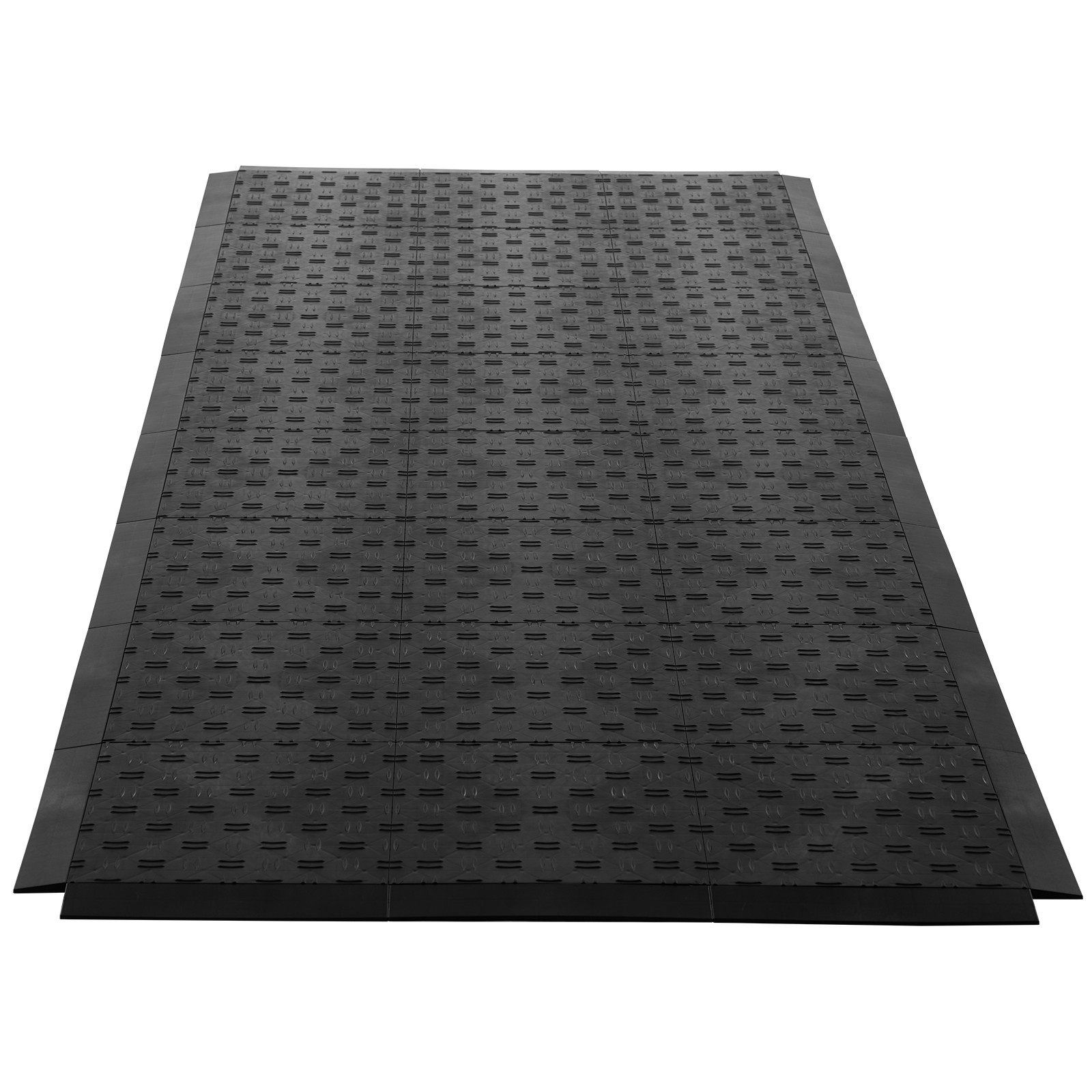 Uimoso 15-Piece Interlocking Garage Floor Edge Kit, Non-Slip, Black, PP Material