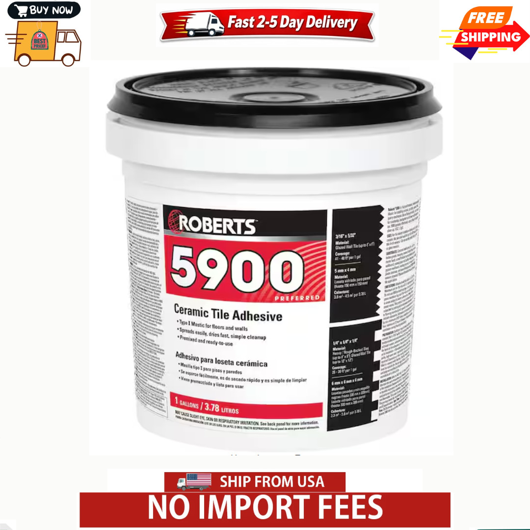 Roberts Ceramic Tile Adhesive Flooring Installation Glue Ready To Use 1 Gallon