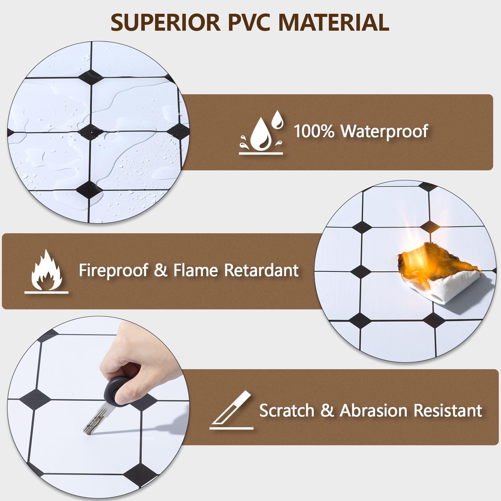 Peel and Stick Floor Tile, 20-Pack 12″ x 12″ Vinyl Flooring, Waterproof Self-…