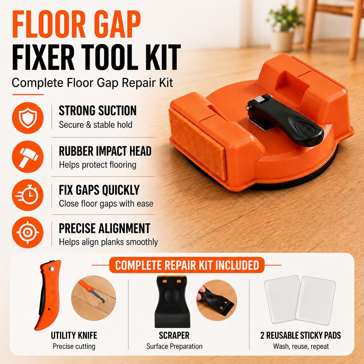 Floor Gap Fixer Tool for Laminate Flooring, Floor Gap Repair Kit with Strong …
