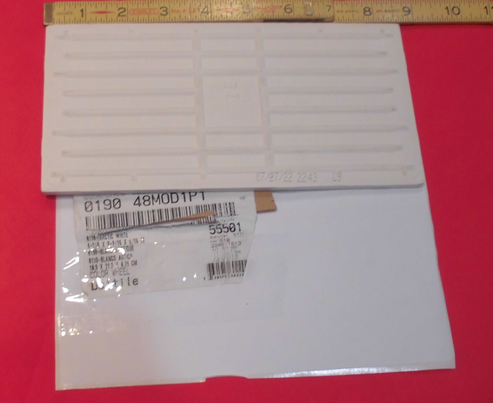 1 pc. Arctic White: 4-1/4″ X 8-9/16″ Glossy Ceramic Tiles by Daltile #190, NEW