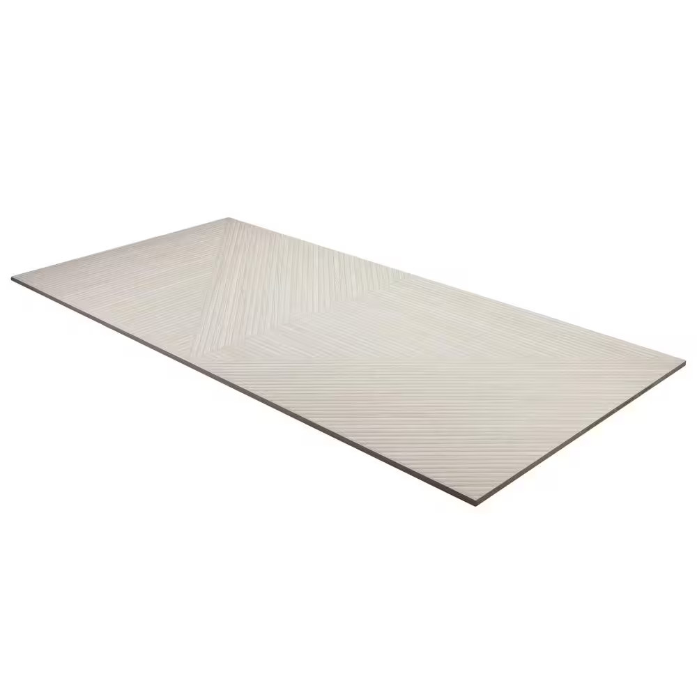 Luxury Ribbed Ash 23.62 In. X 47.24 In. Matte Porcelain Wall Tile (15.49 Sq. Ft.