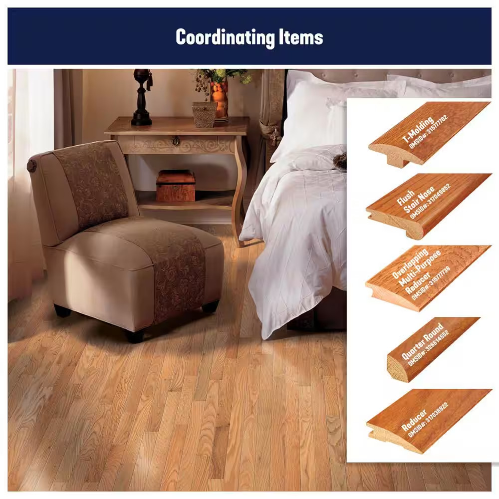 American Home Natural Oak 3/4 In. T X 2-1/4 In. W Smooth Solid Hardwood Floor…