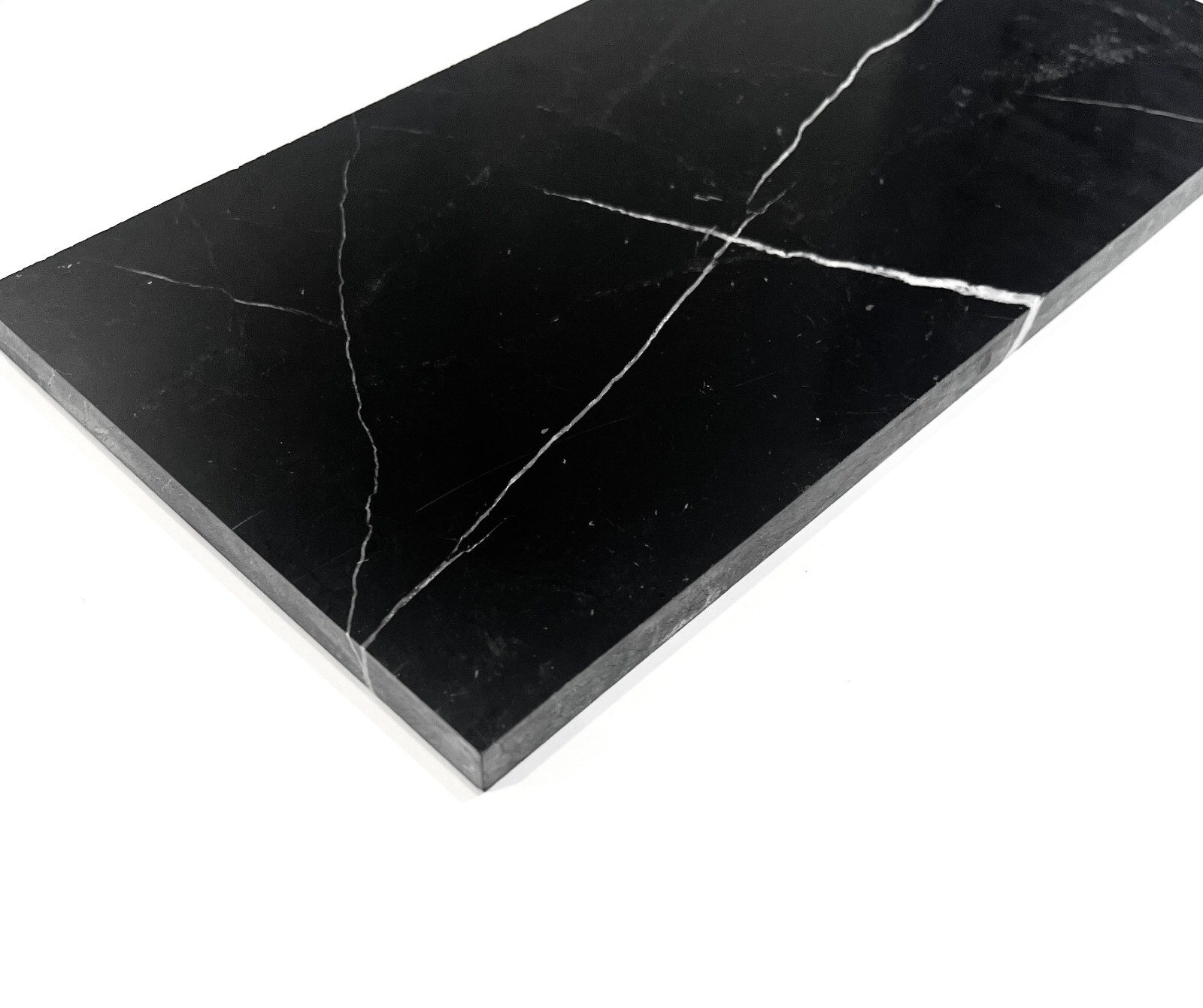 Black 6×12 Polished Straight Edge Marble Tile Backsplash Kitchen Bath