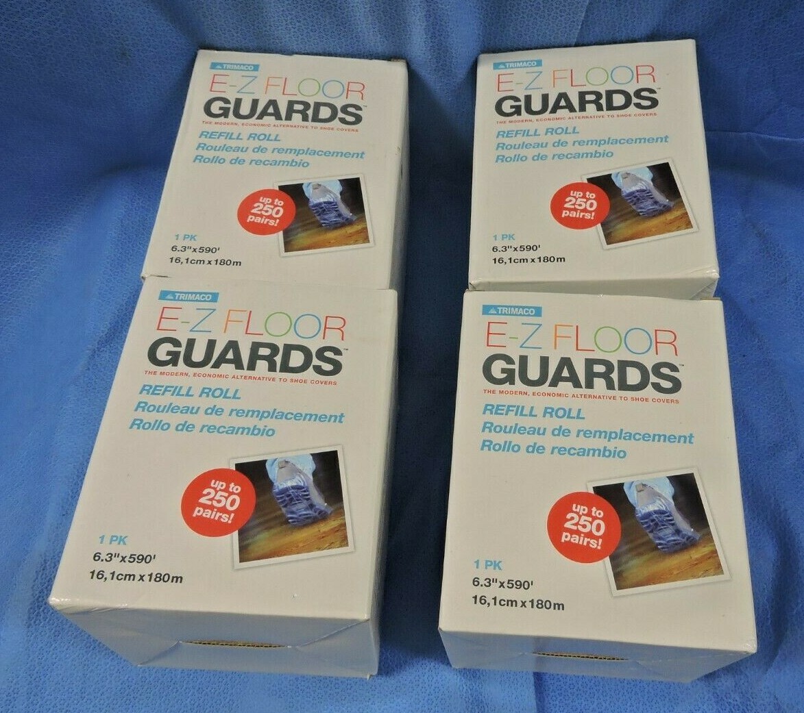 LOT 4 NEW TRIMACO 54716 E-Z Floor Guards Film Refill Roll 1 Pack up to 250 pairs