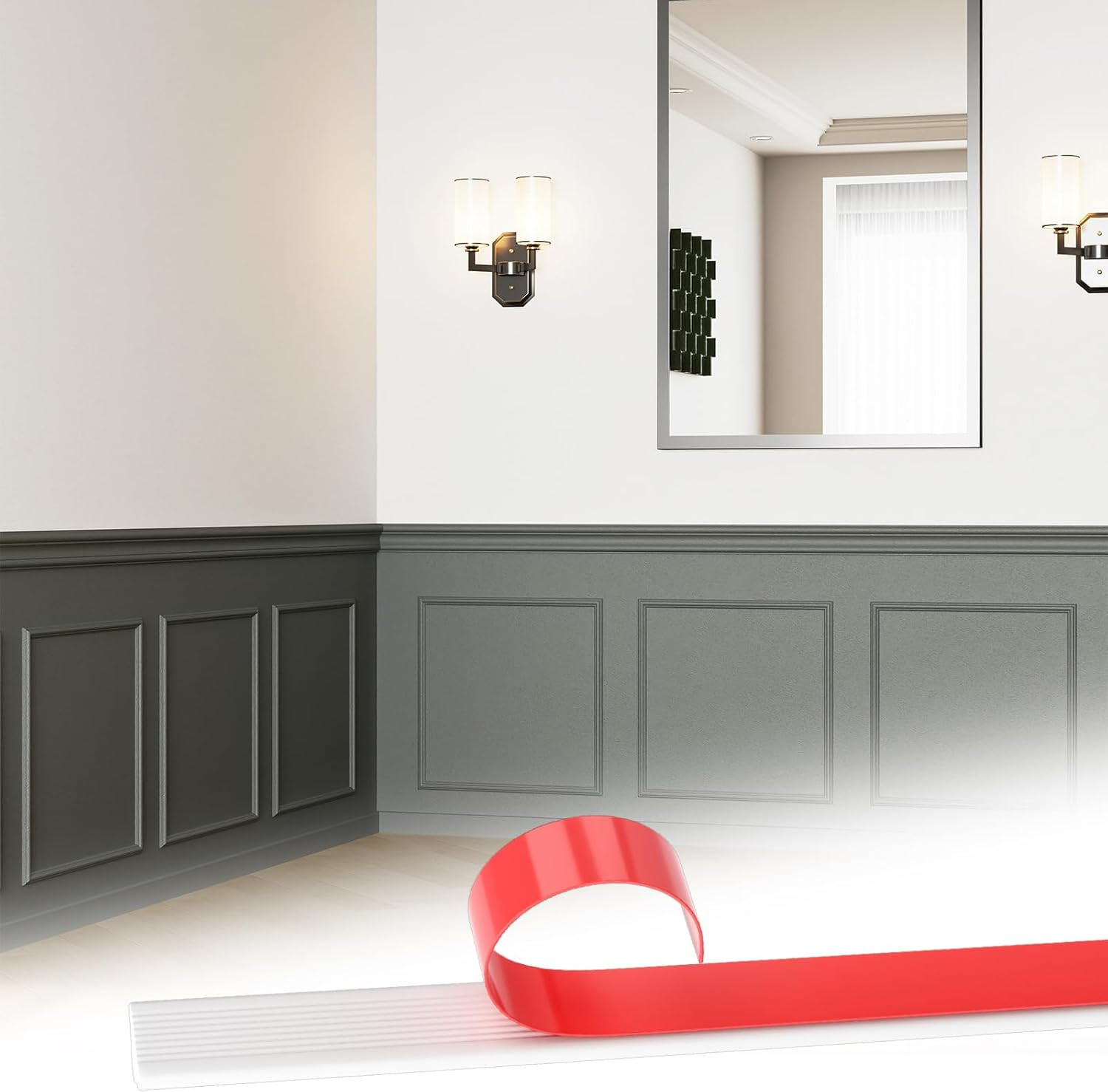 Accent Wall Molding Kit Premade Wainscoting Panels Wall Molding Peel and Stick P