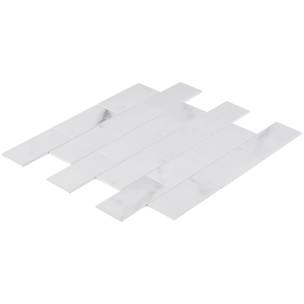Luxe Core Subway Calacatta 11.81 In. X 11.81 In. SPC Peel and Stick Tile (0.96 S