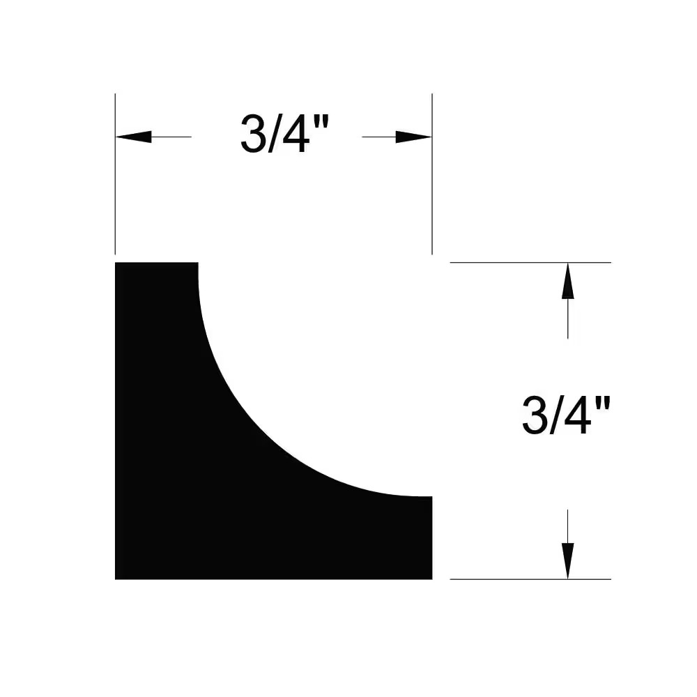 12 Ft. X 3/4 In. X 3/4 In. Vinyl Composite inside Corner Molding