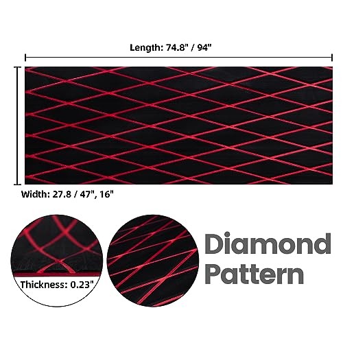 Boat Flooring – EVA Foam Boat Decking – 94″ x 15.7″ Black With Red Lines