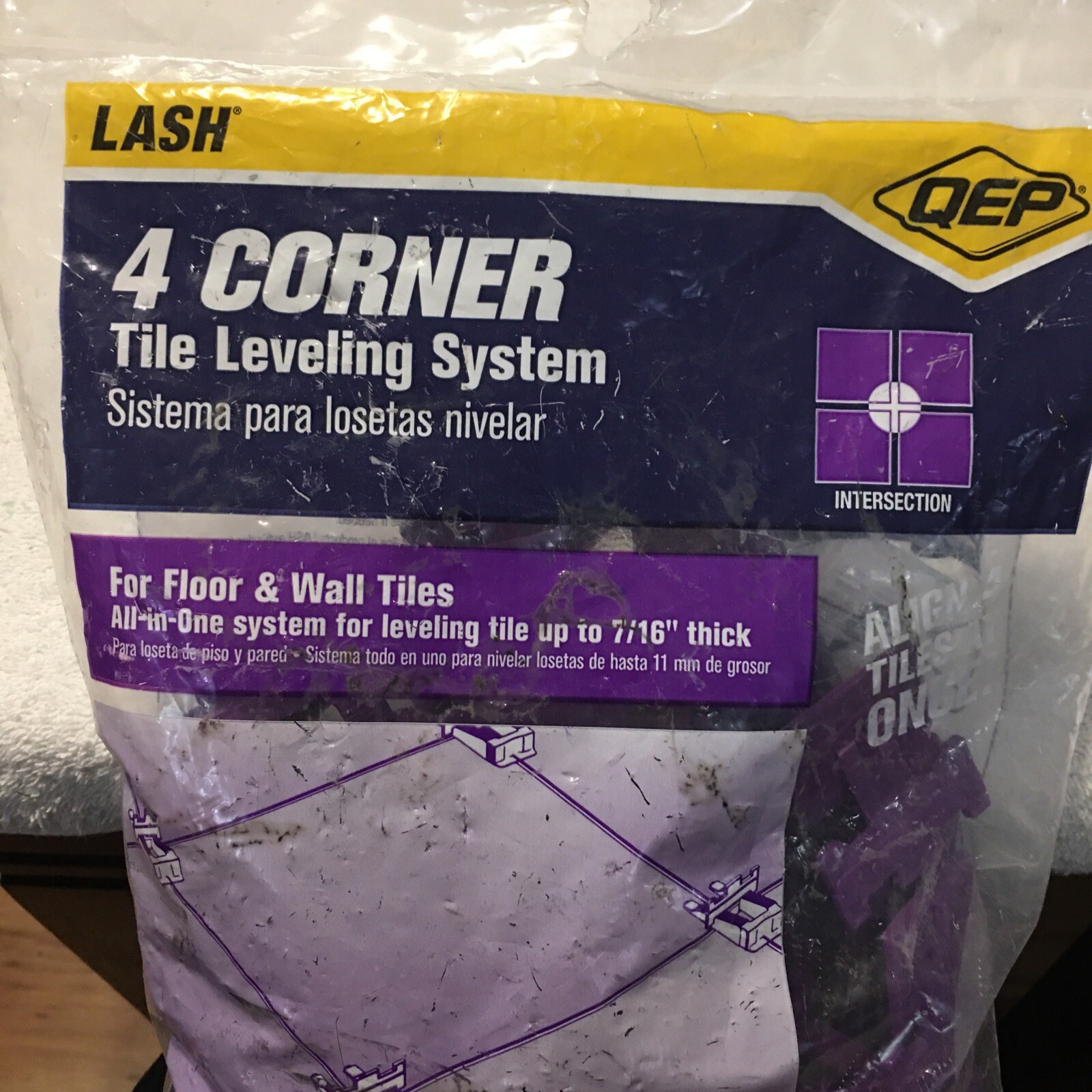 QEP Lash 4 Corner Tile Leveling System 7/16” Thick 50 Pk For Floor & Wall Tiles