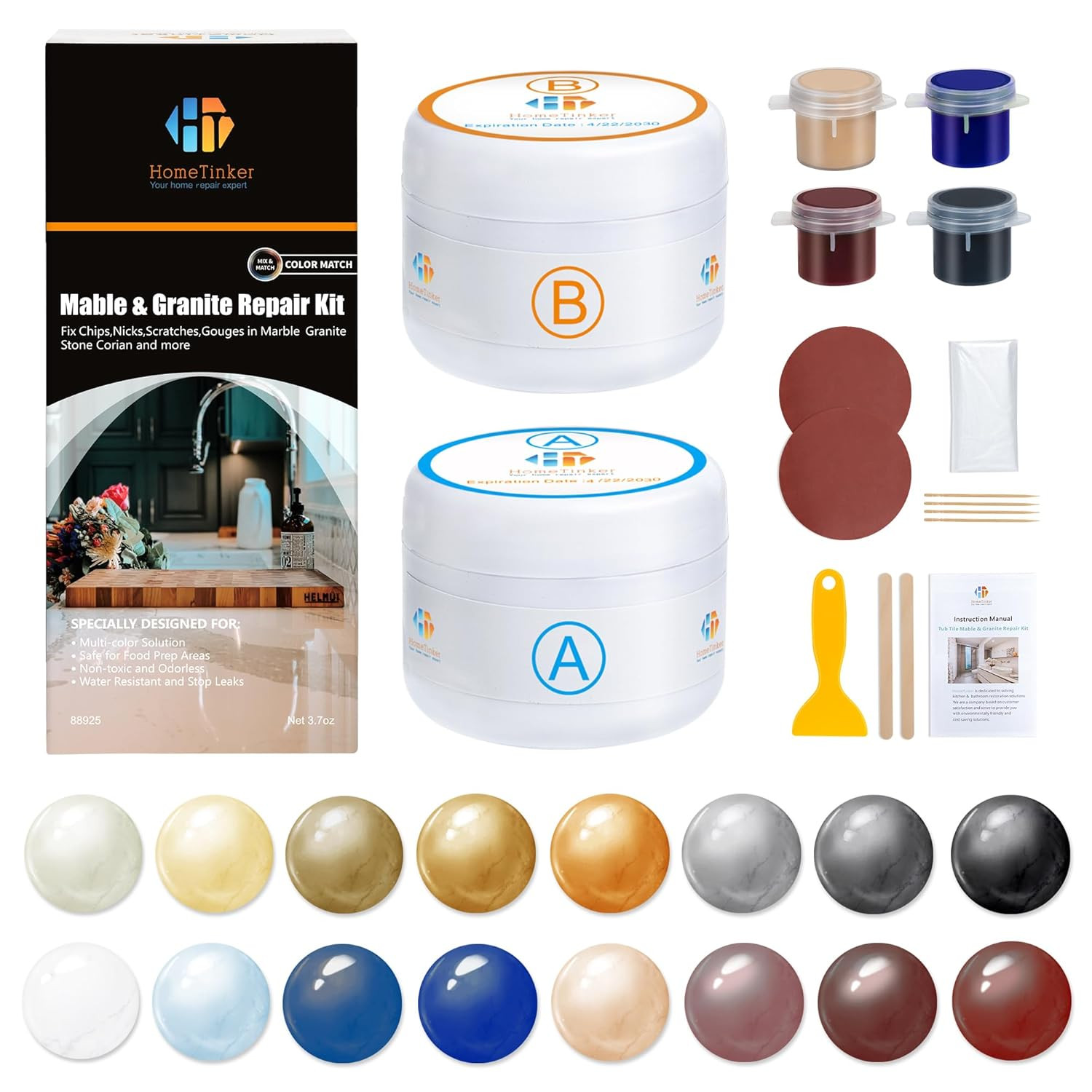 Marble Granite Repair Kit Quartz Countertop Repair Kit Chip Dents Cracks Holes
