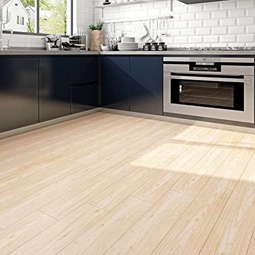 6″x36″ Peel and Stick Wood Planks for Box of 5 Tiles Natural Light Wood Grain