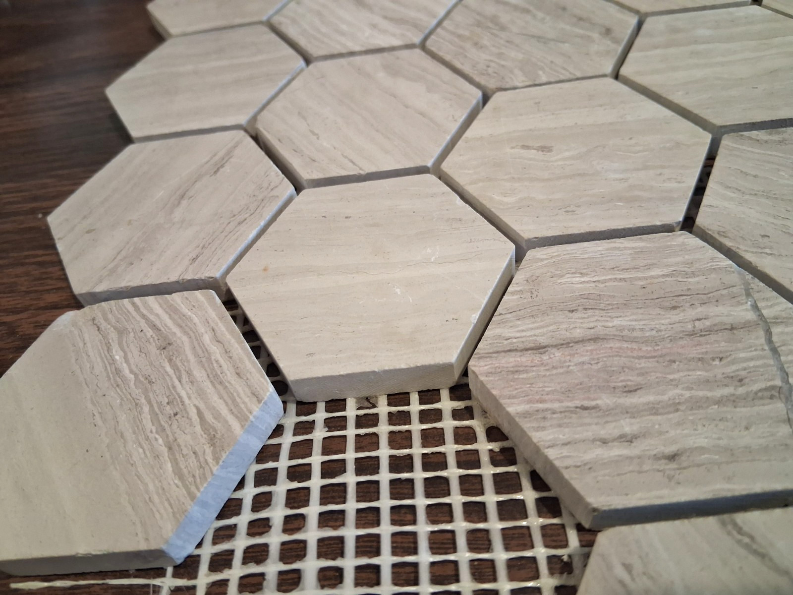 Off-White 2″ x 2″ Hexagon Marble Mosaic Floor Tile Backsplash Bath, 39 Pieces