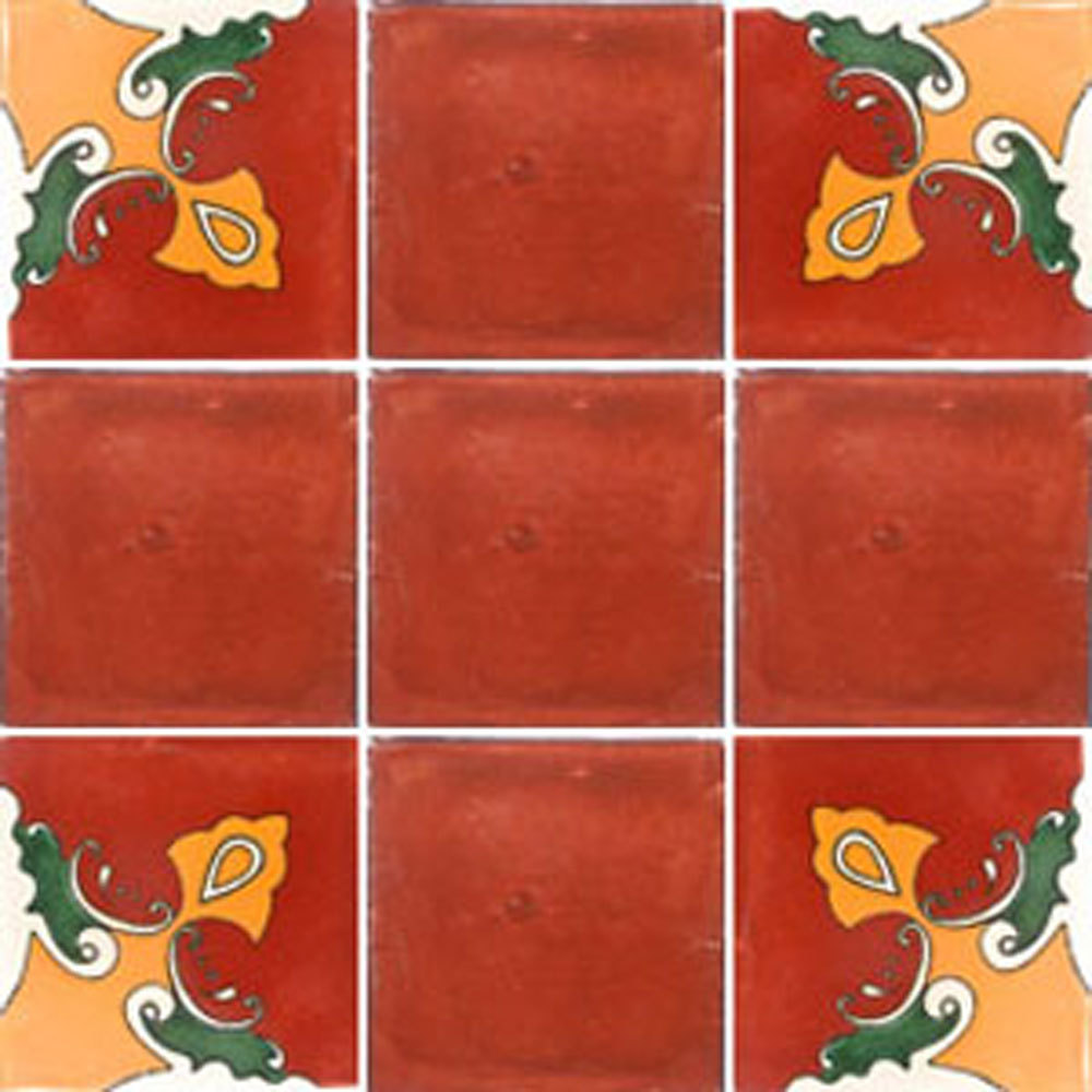 SET #063) With NINE Mexican Tiles Ceramic Clay Handcrafted Mexico