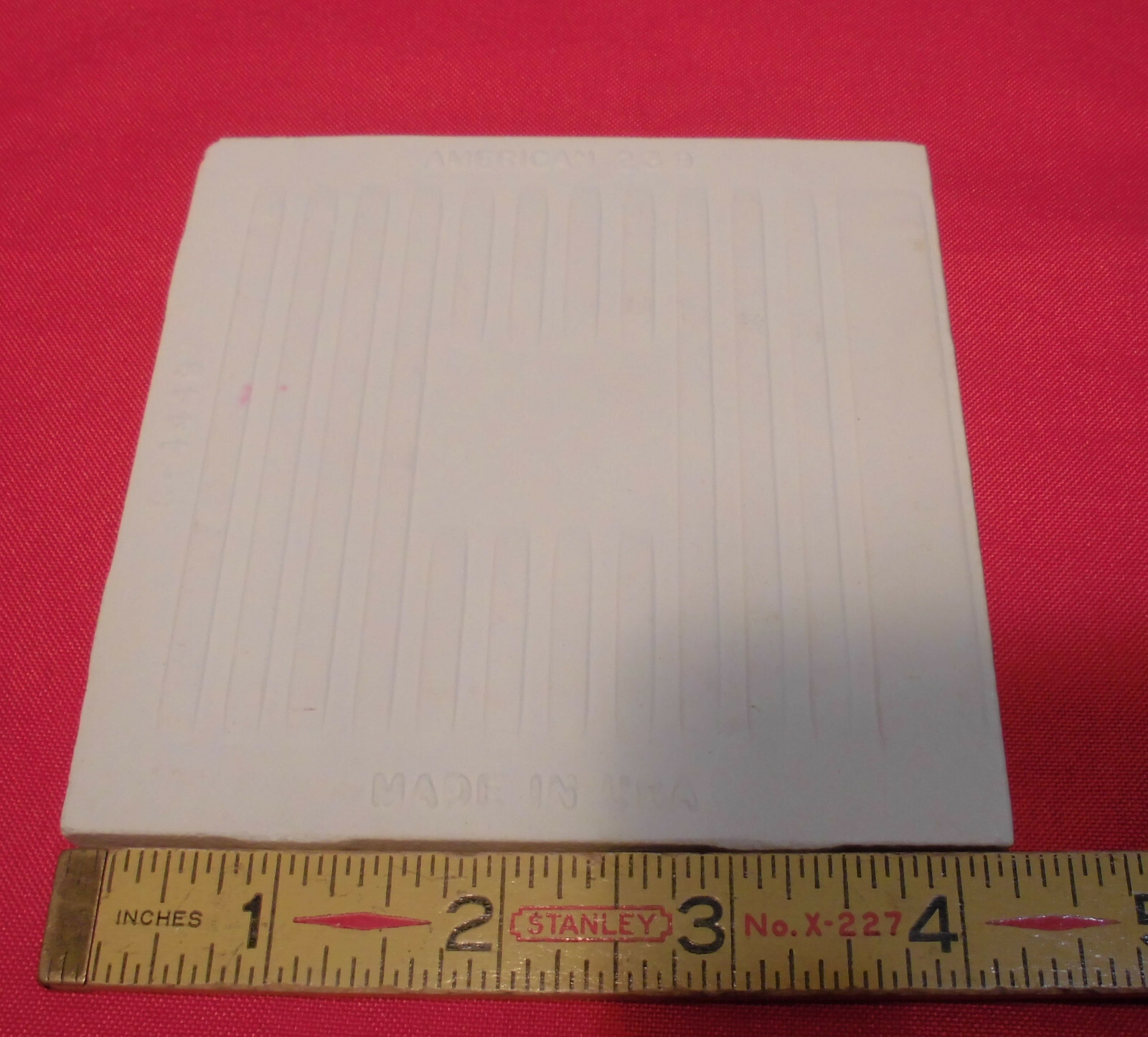 1 pc. White Crystalline Ceramic Tile by American Olean: 4-1/4″ Surface Bullnose