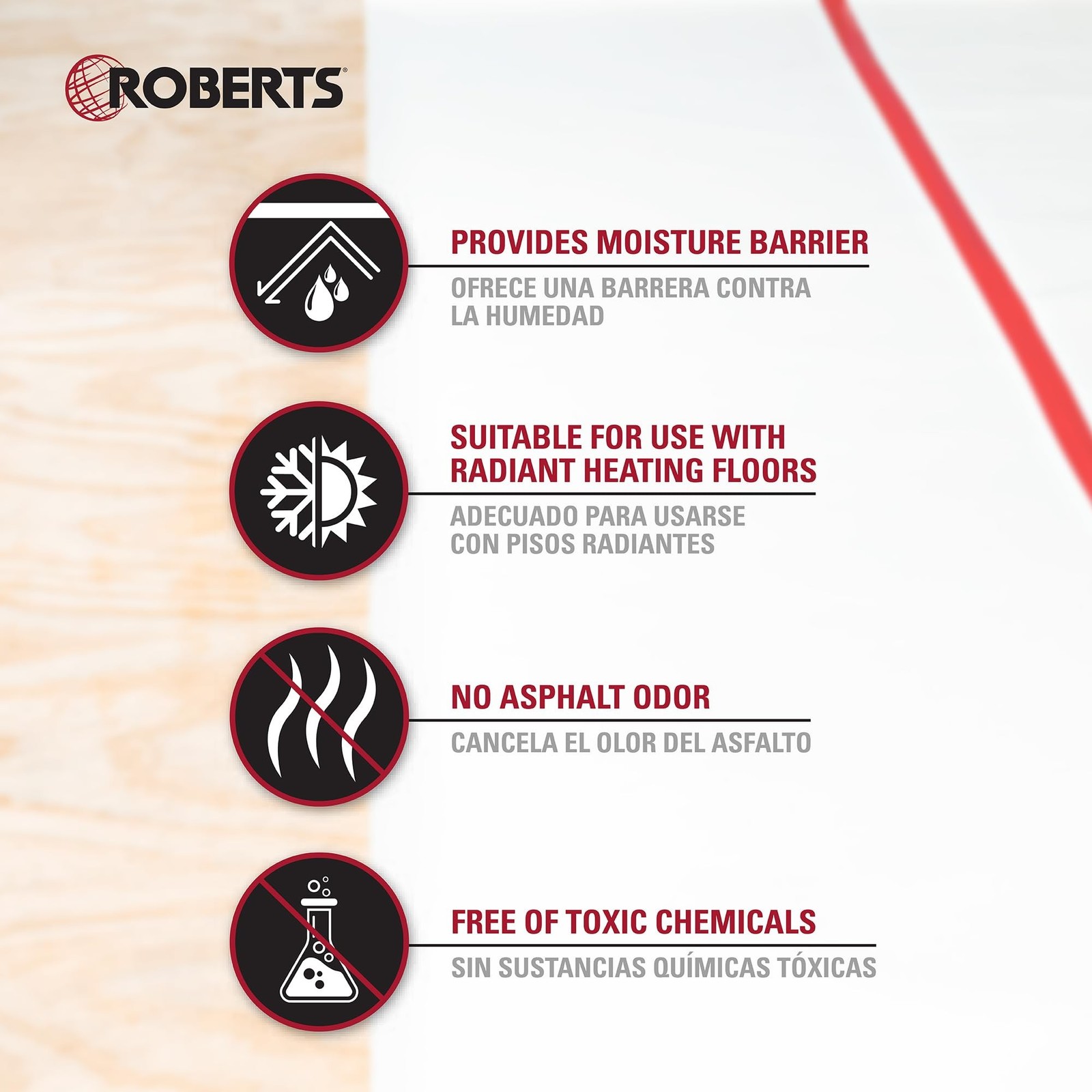 ROBERTS 70-198 Silicone Moisture Barrier Underlayment for Wood Floors LVP 200