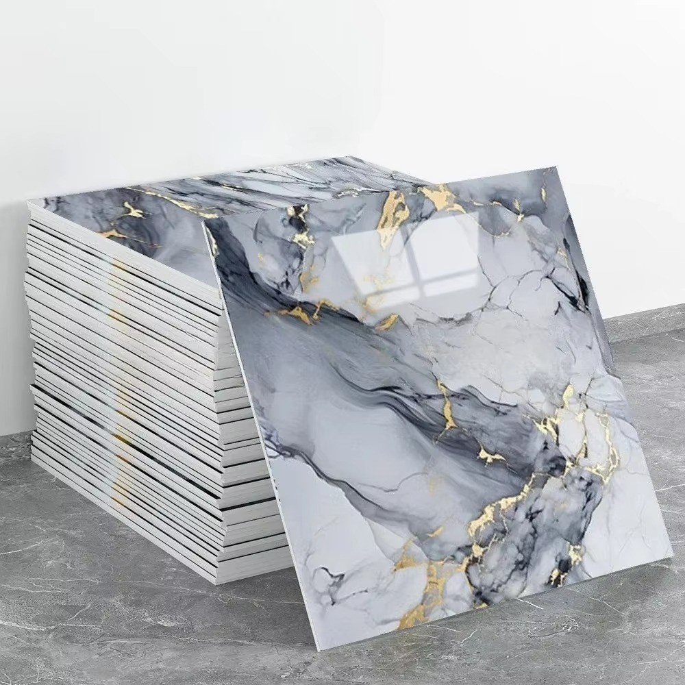 20/10 Pcs Peel and Stick Marble Floor Wall Panels PVC Tiles Sticker US**
