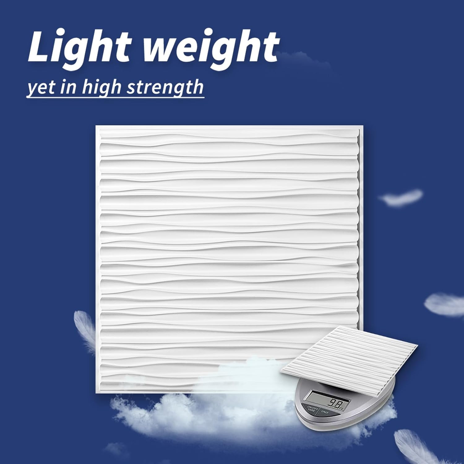 Premium 3D Ceiling Tiles 24×24, 12-Pack Waterproof PVC Wall Panels, Fire Rated