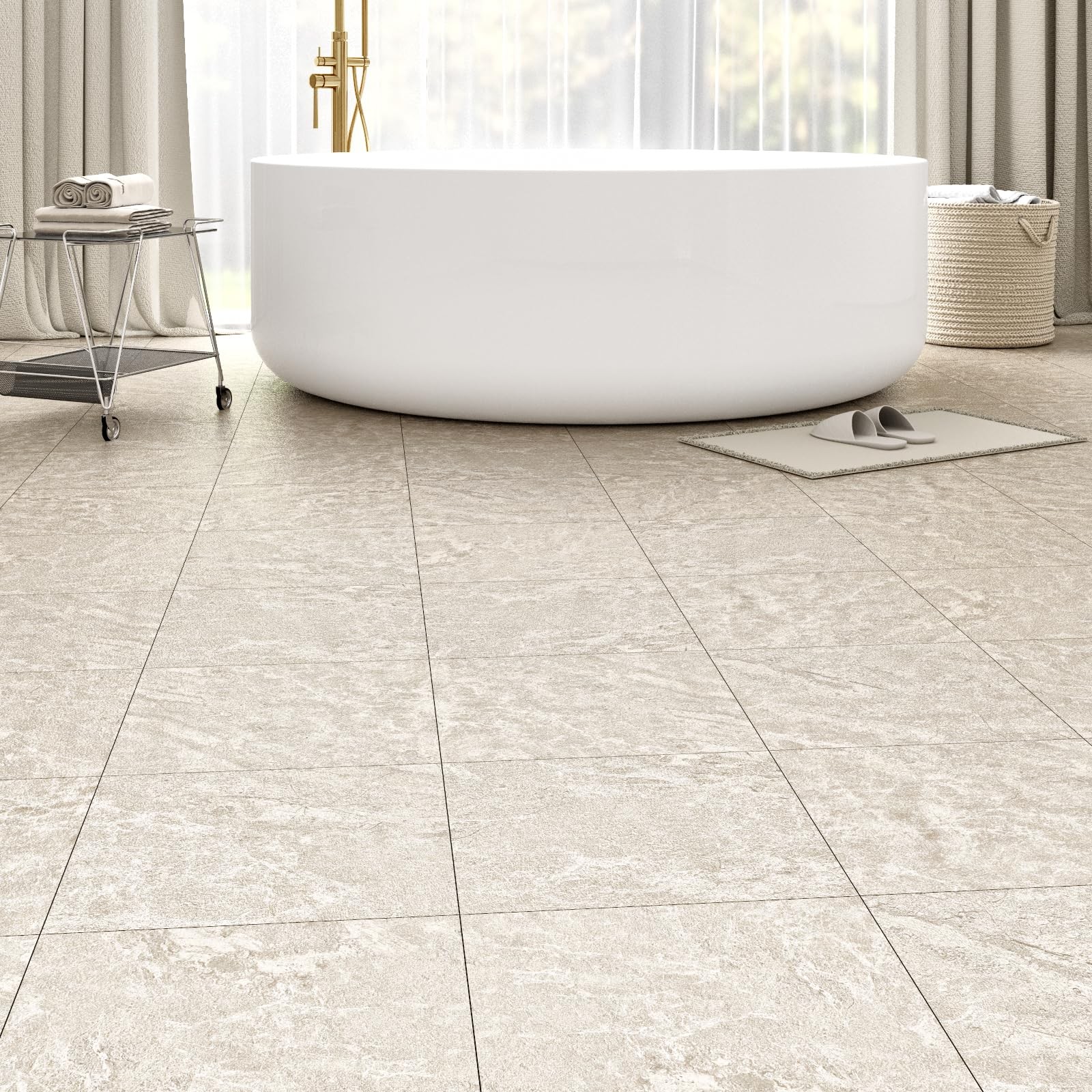 20 Pack Cover 20 Sq.Ft Peel and Stick Floor Tiles, 12” x 12” Self Adhesive Vi…