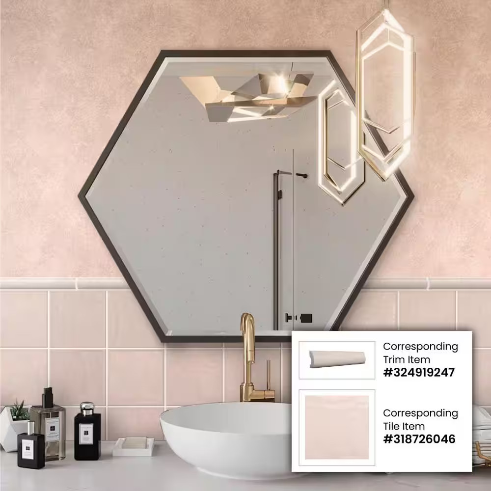 Pink 5.2 In. X 5.2 In. Polished Ceramic Subway Wall Tile (10.76 Sq. Ft./Case)