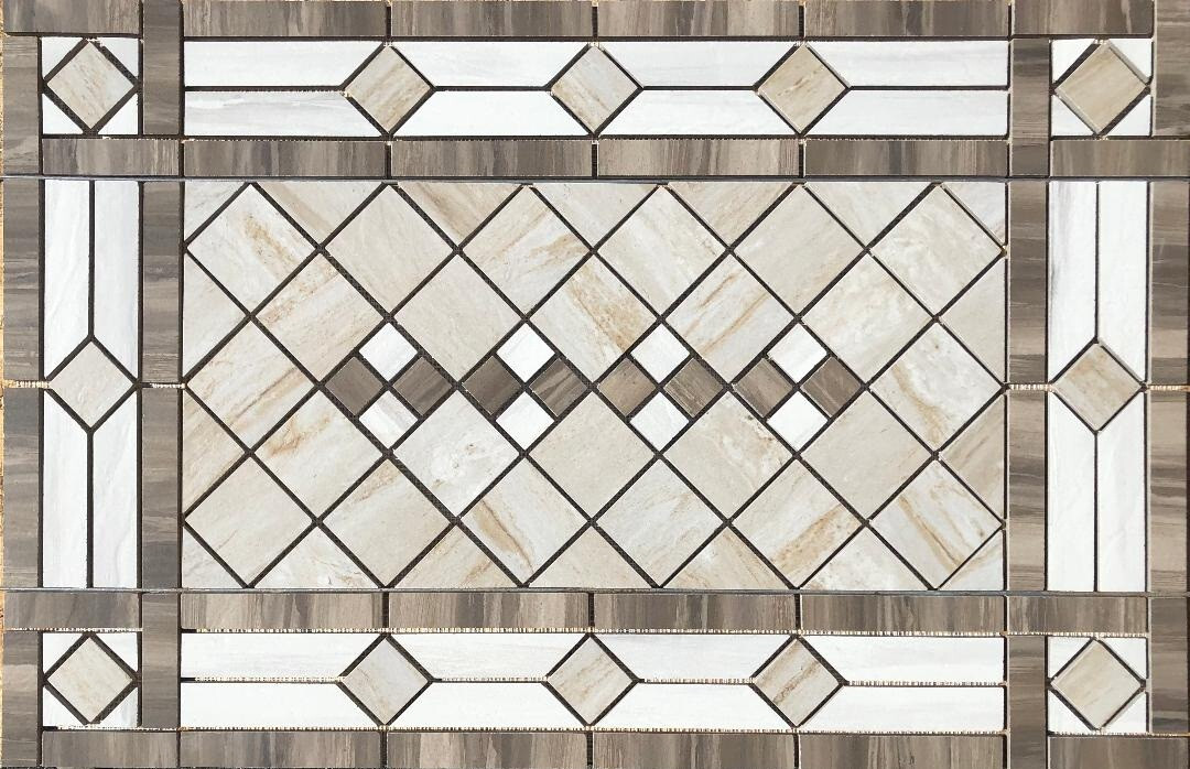 32″ x 20 3/4″ Tile Medallion Deco – Happy Floors – Paint Stone tile series