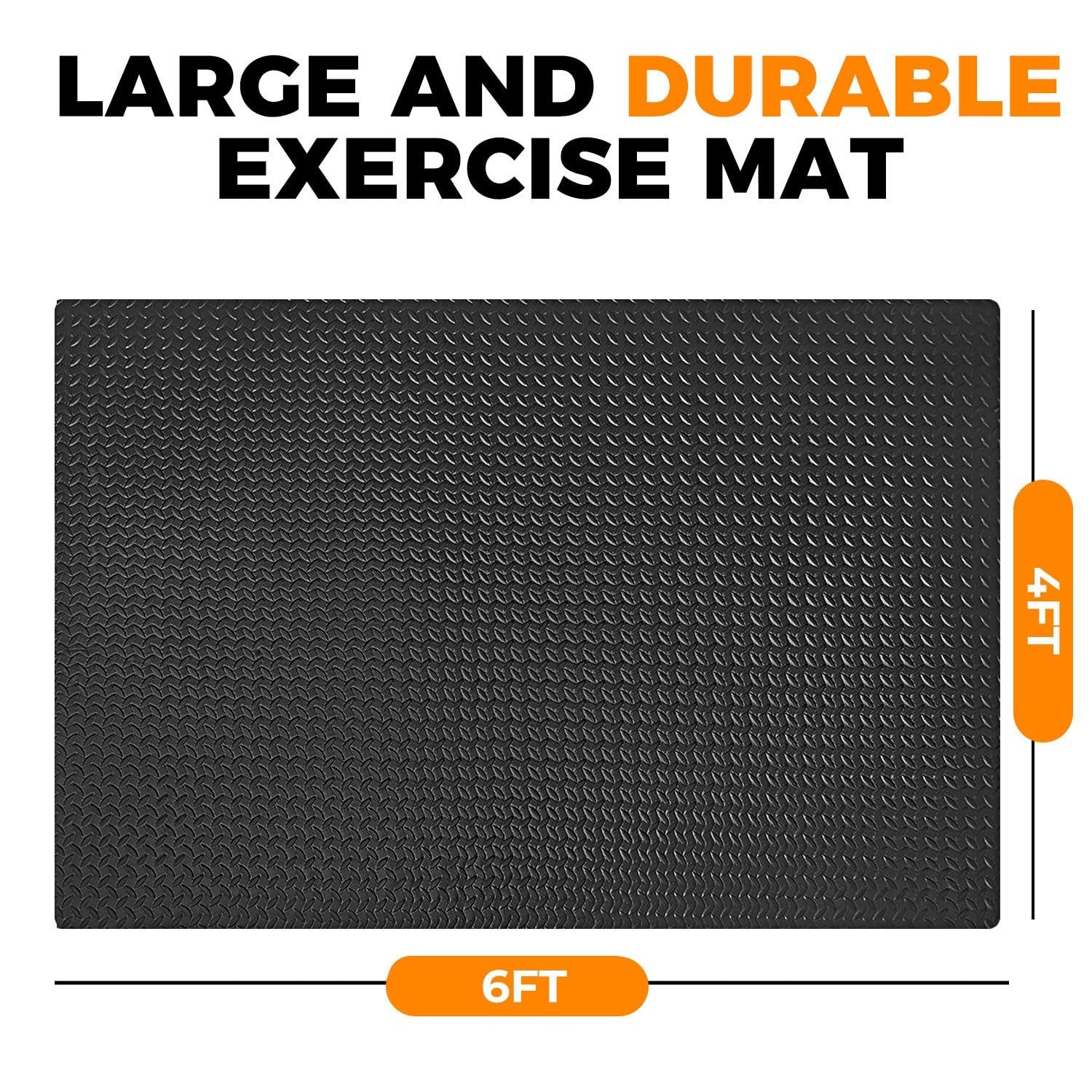 4x6ft Gym Floor Mat 10mm Thick – Large TPE/NPE Foam Workout Mat for Home Gym,…